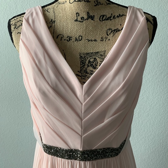 David’s Bridal blush pink maxi dress - Picture 3 of 8